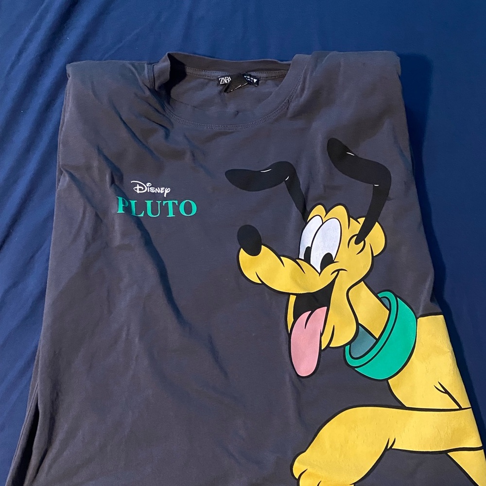 Zara x Disney Pluto Graphic - Shirt with shoulder pads- Gray